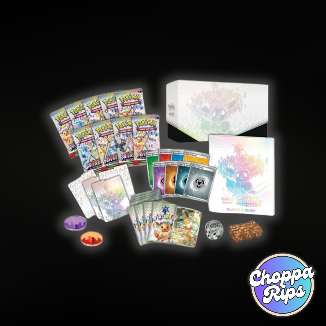 Pokémon Scarlet & Violet Prismatic Evolutions Elite Trainer Box (Live Rip’N’Ship)