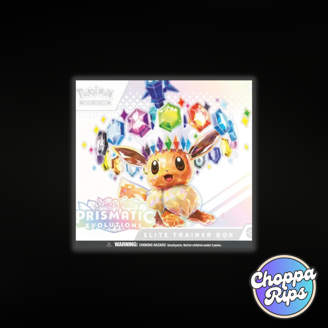 Pokémon Scarlet & Violet Prismatic Evolutions Elite Trainer Box (Live Rip’N’Ship)