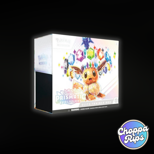 Pokémon Scarlet & Violet Prismatic Evolutions Elite Trainer Box (Live Rip’N’Ship)